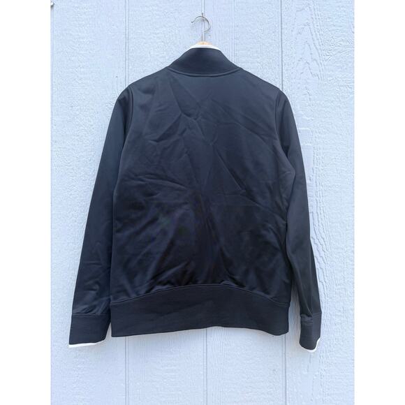 THE NORTH FACE black white contrast zip up satin athleisure mock track jacket - Picture 2 of 7